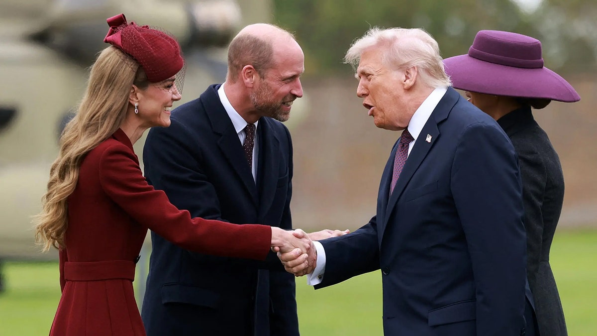Donald Trump shaking Kate Middleton's hand