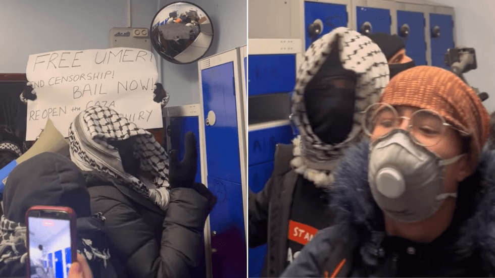 Pro-Palestine protestors in Wormwood Scrubs