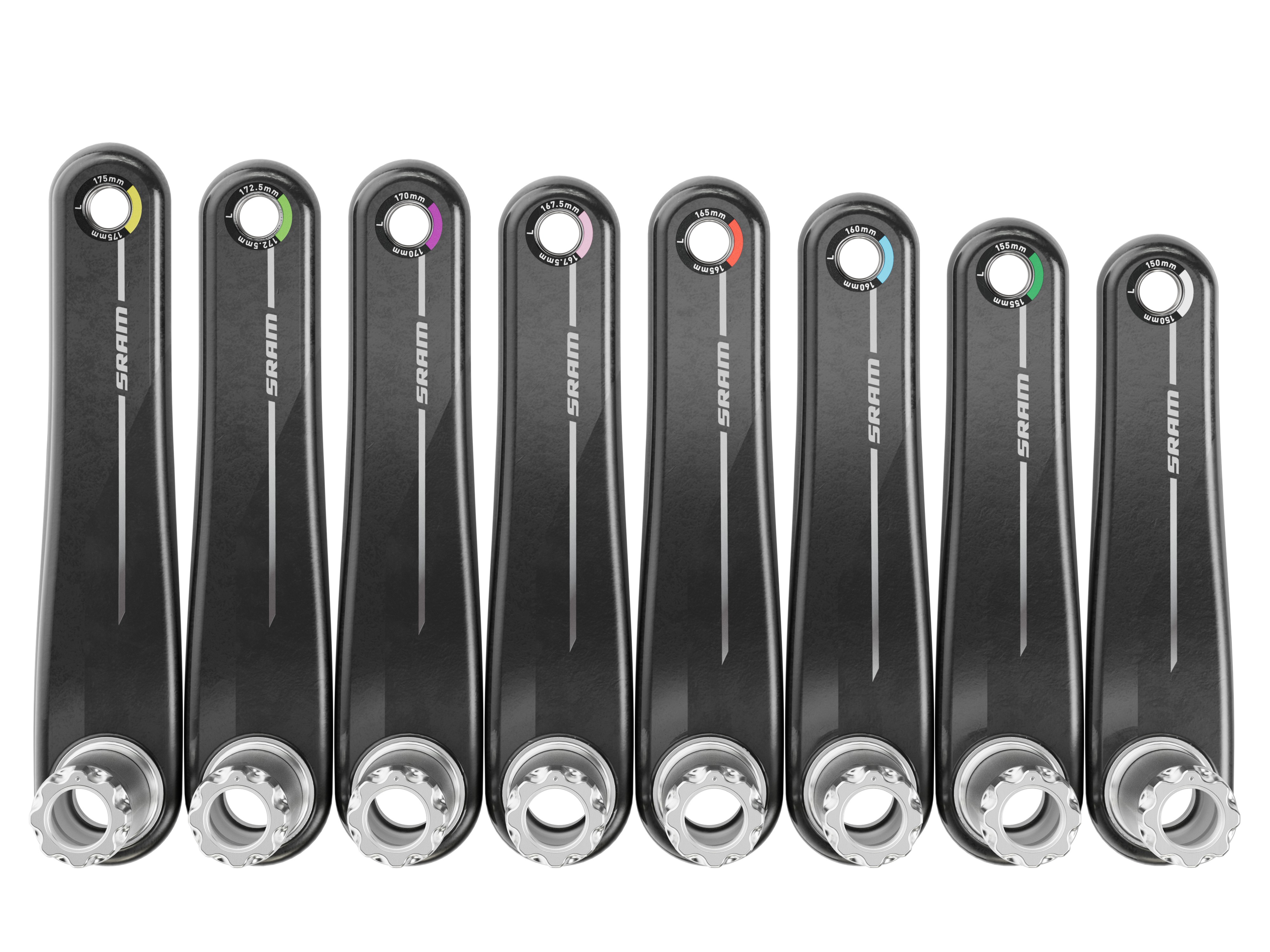 SRAM crank arms in a range of sizes