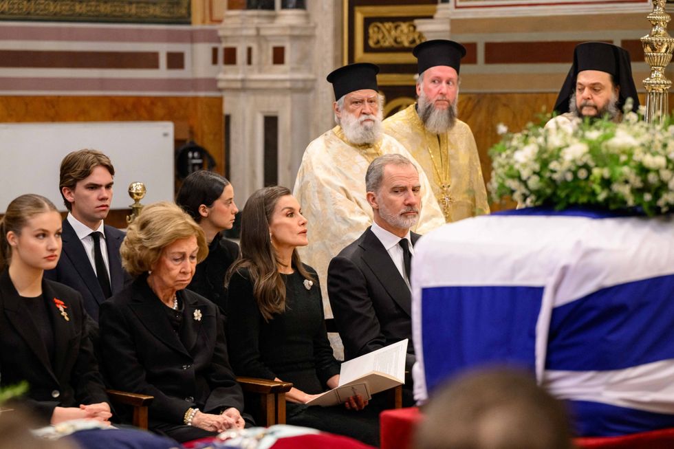 Queen Sofia, Queen Letizia and King Felipe VI of Spain