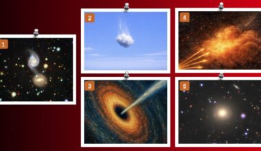 These illustrations show what happens to prevent Red Geyser galaxies from forming new stars. Mergers can send clouds of cool gas toward a galaxy's center. The gas can feed the galaxy's black hole so that the black hole's feedback heats up the gas. Hot gas is the enemy of star formation, so despite having plenty of gas, Red Geysers are quenched. Image Credit: UC Santa Cruz