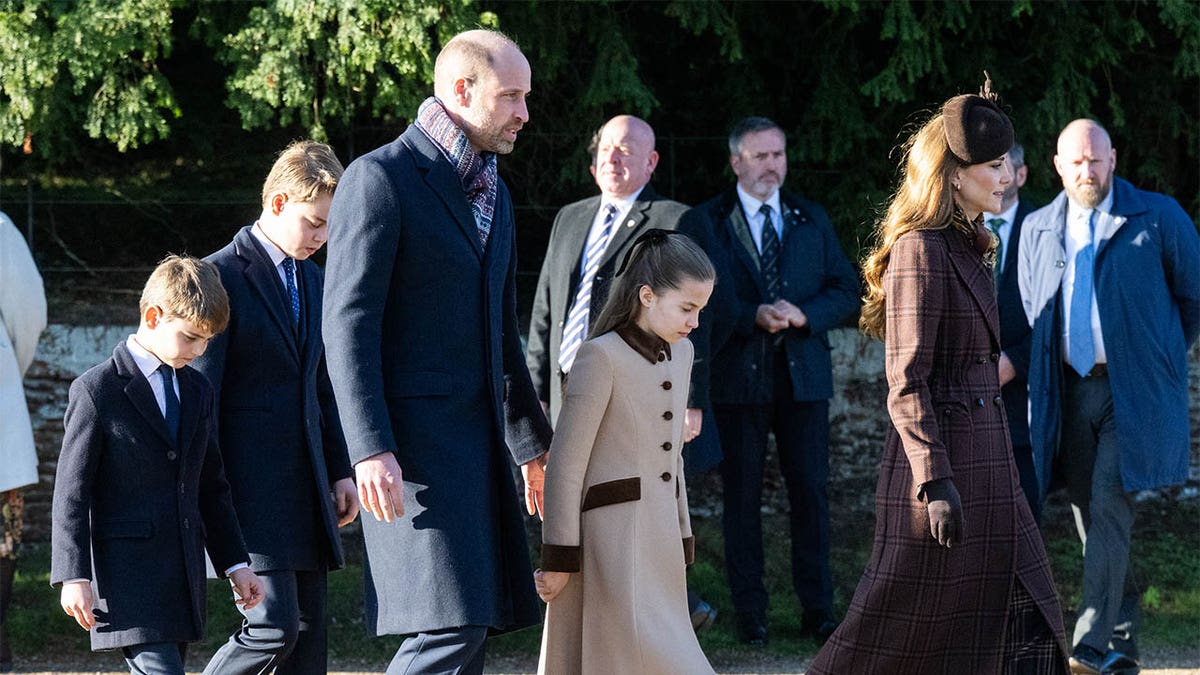 William, Kate and kids at Sandringham 2025