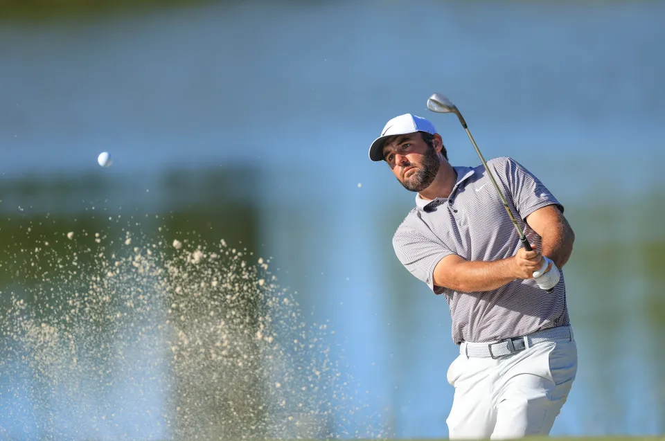 Scottie Scheffler of the United States plays his second shot on the 12th hole during the final round of the Hero World Challenge 2025 at Albany Golf Course on December 07, 2025