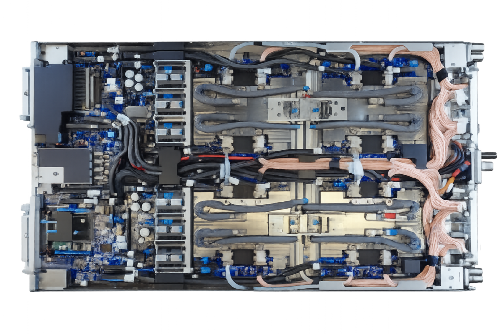 A top-down view of the Maia 200 server blade.