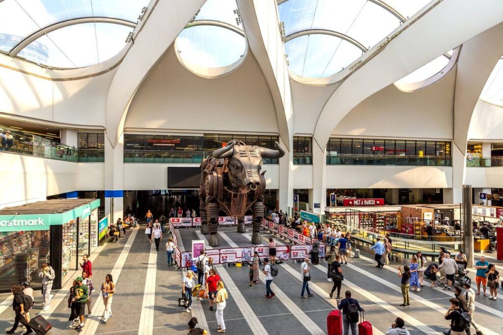 BIRMINGHAM, THE UNITED KINGDOM - SEPTEMBER 3, 2023: Ozzy the Bull at Birmingham New Street train station in Birmingham, England, United Kingdom