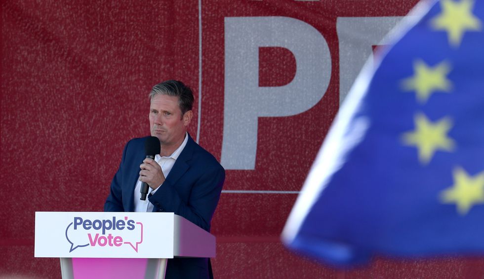 Sir Keir Starmer speaks at the Anti-Brexit 'Trust the People' march and rally