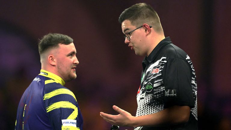 Gian van Veen was frustrated by Littler at Alexandra Palace. Pic: Reuters