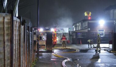 Firefighters in Southall, southwest London