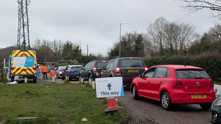 Queues at a water station in Tunbridge Wells