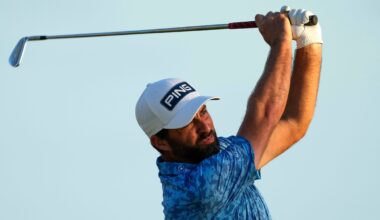 John Parry, of England, hits from the 17th tee during the second round of the Sony Open golf event at the Waialae Country Club in Honolulu, Friday, Jan. 16, 2026. (AP Photo/Matt York)