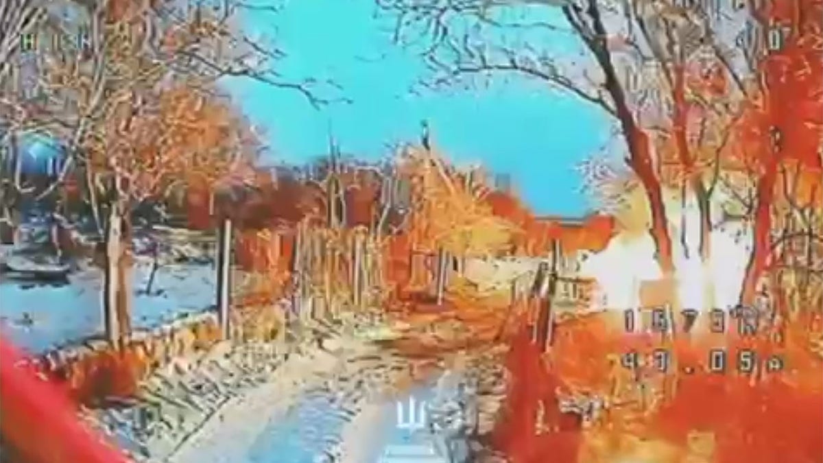 A video of a drone blast