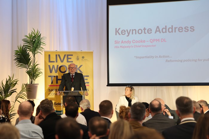 Sir Andy Cooke speaking at the Safer Town Centres Conference
