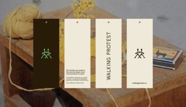 logo for Walking Protest on fashion labels