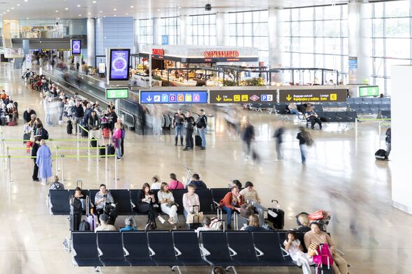 View on Terminal 2 departure area in Madrid Barajas International Airport