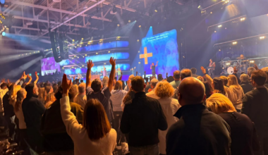 Participants gather for worship at the MEHR conference in Augsburg, Germany, Jan. 3–6, 2026.