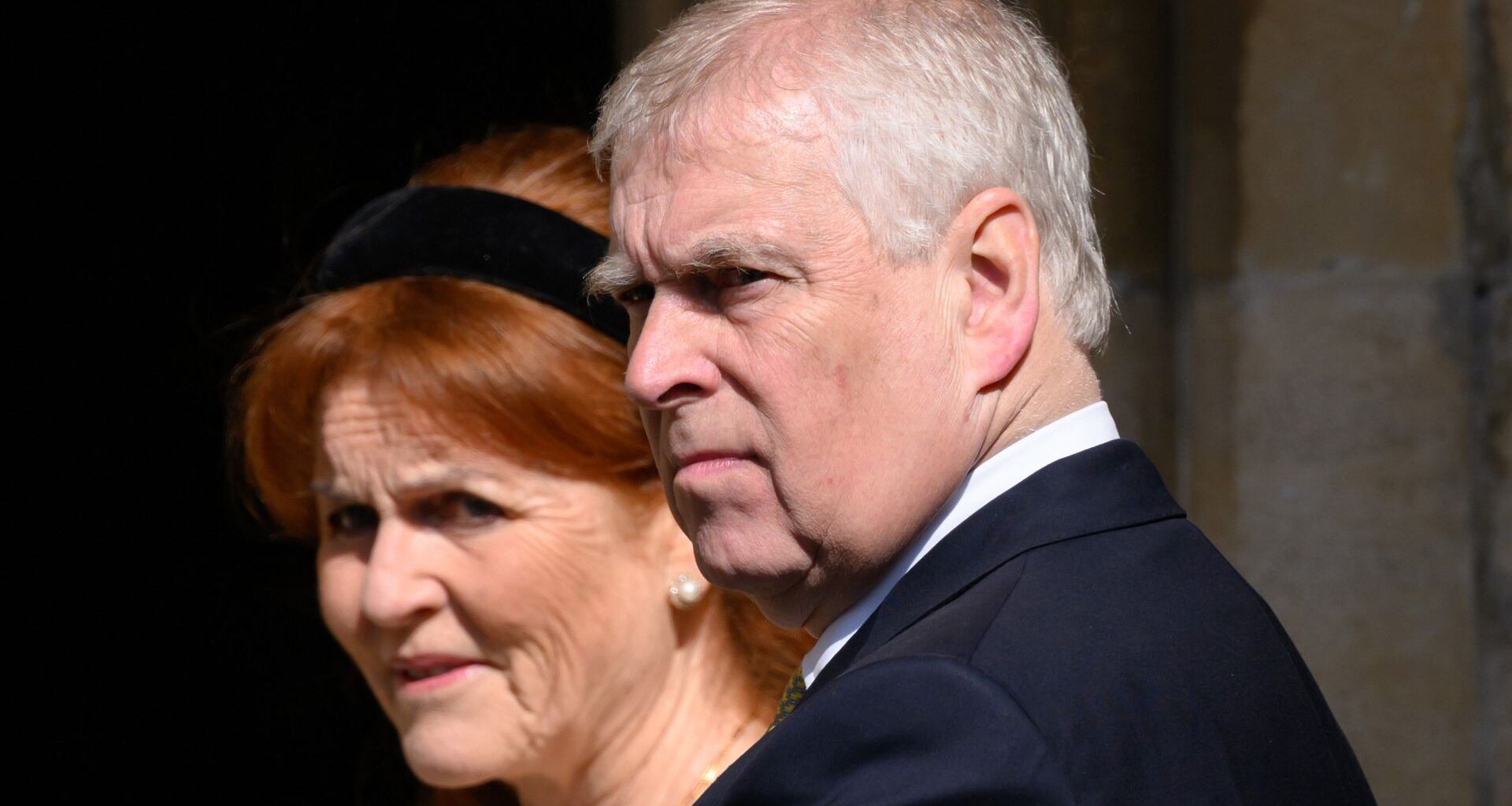 Sarah Ferguson and Prince Andrew attending the Easter Sunday Mattins Service at St George's Chapel on April 20, 2025 in Windsor, England