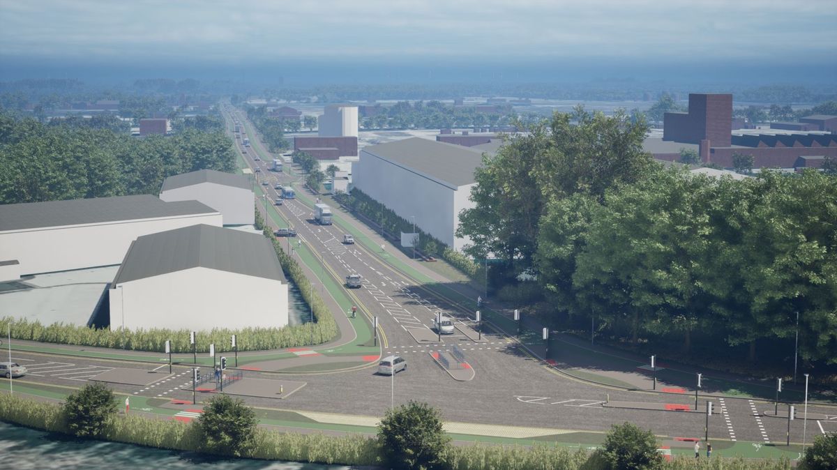 Artist's impression of the proposed Carrington Relief Road