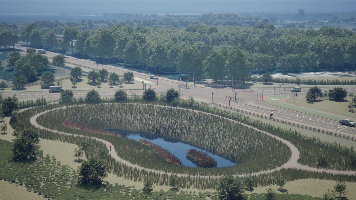 Artist's impression of the proposed Carrington Relief Road