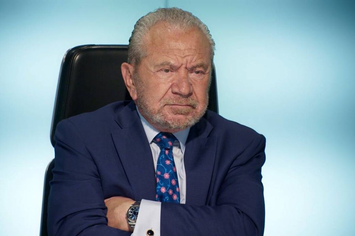 Lord Alan Sugar in The Apprentice boardroom