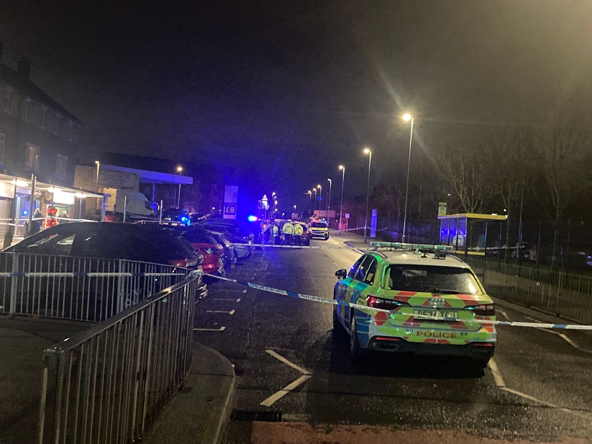 The scene on Longview Drive