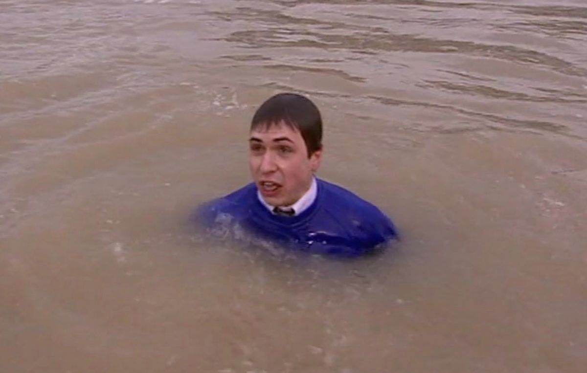 Joe revealed a fan 'jumped him into the water' while punting