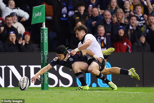 Graham fumbles the ball at the tryline against New Zealand in the recent Test match