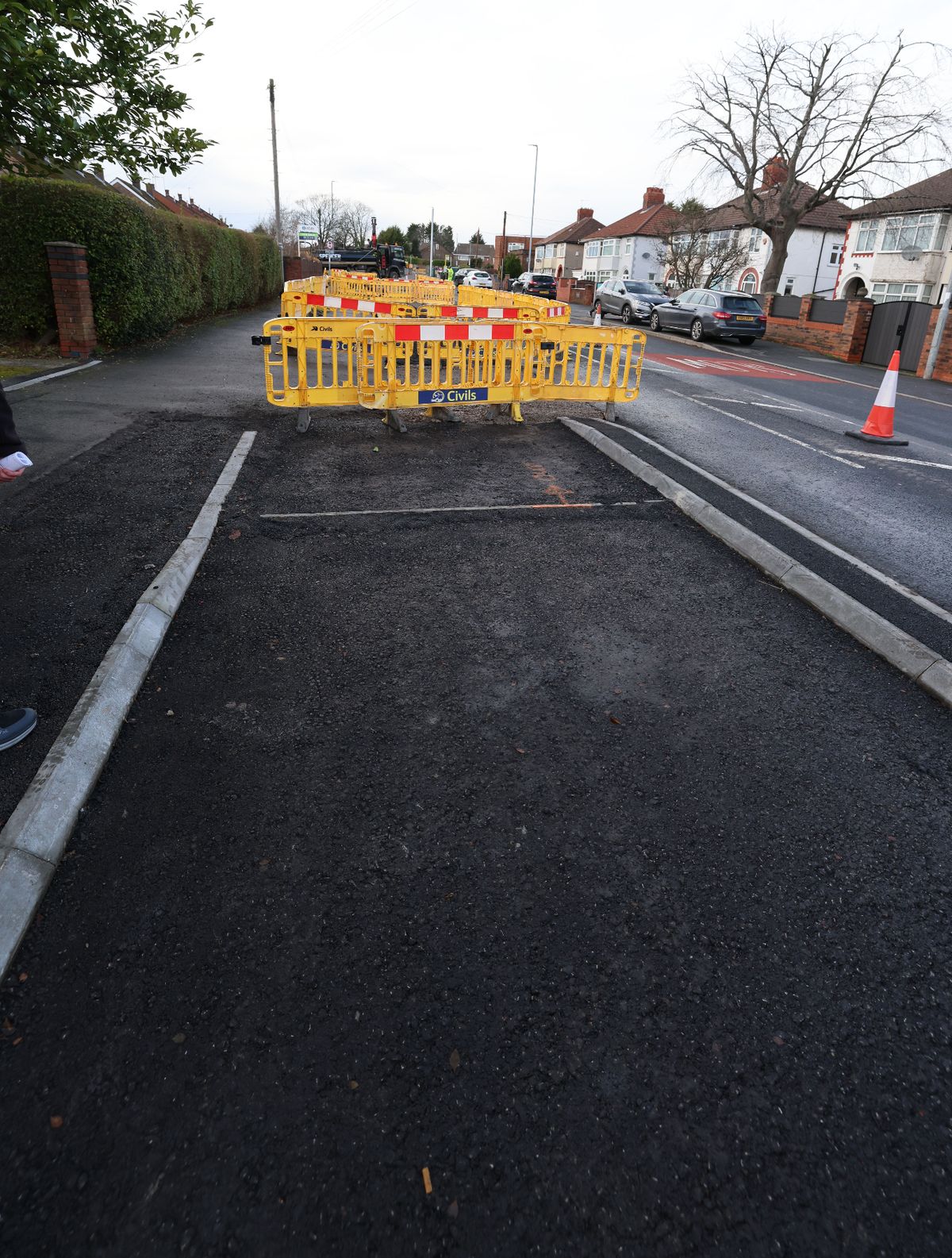 Installation of wide cycle lanes around Higher Road in Halewood