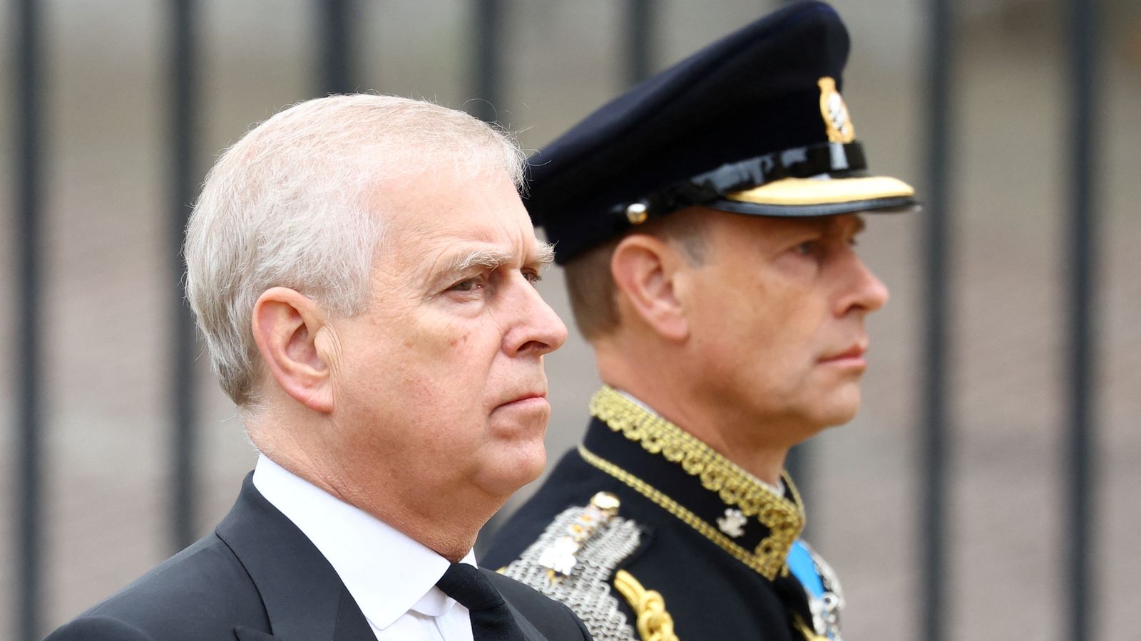 Prince Edward (right) and his Andrew attend the state funeral and burial of Queen Elizabeth in 2022