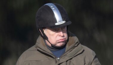 Andrew pictured in Windsor over the weekend after the latest release of Epstein files