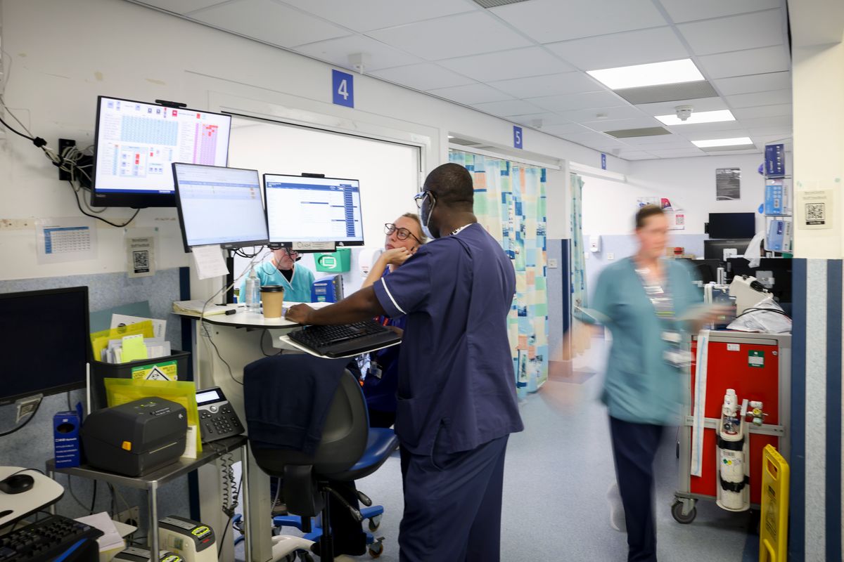 Photo shows a section of the Emergency Department at the Queen's Medical Centre in Nottingham.