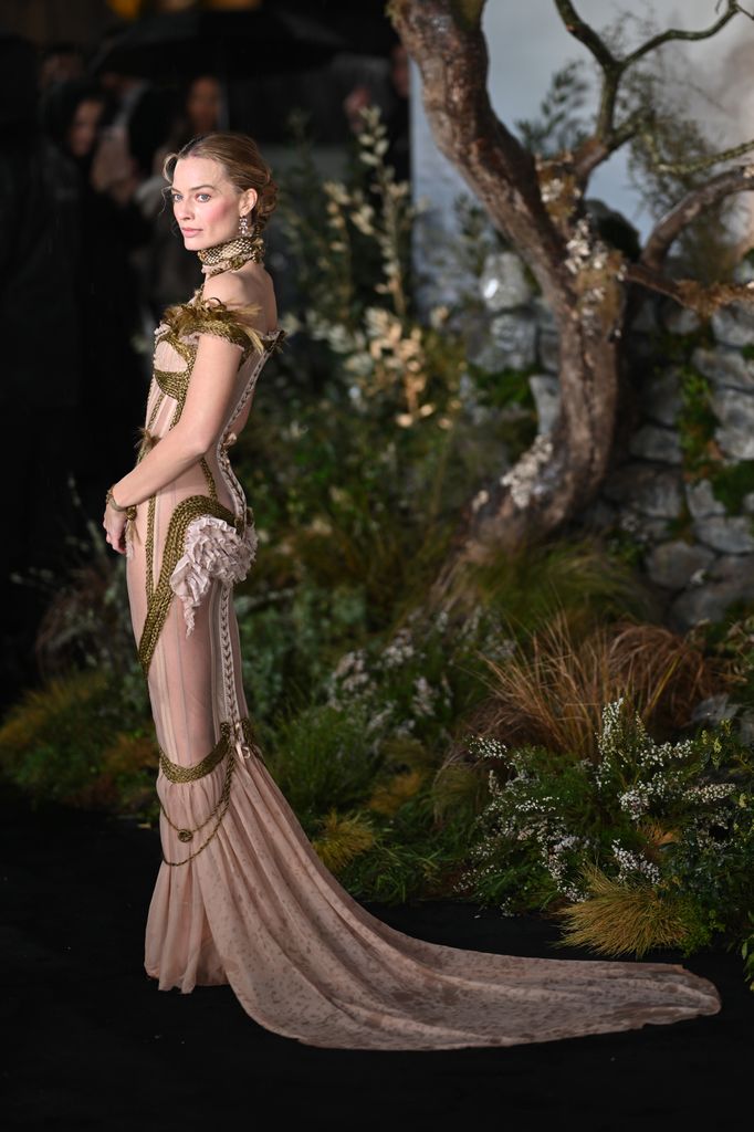 LONDON, ENGLAND - FEBRUARY 05: Margot Robbie attends the "Wuthering Heights" UK Premiere at Odeon Luxe Leicester Square on February 05, 2026 in London, England. (Photo by Samir Hussein/WireImage)