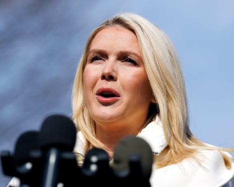 Karoline Leavitt speaks to the media at the White House, 3 February 2026.