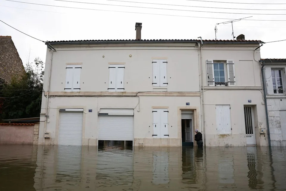 Hundreds of people were told to leave their homes in France due to flooding (Saintes pictured today) (AFP via Getty Images)
