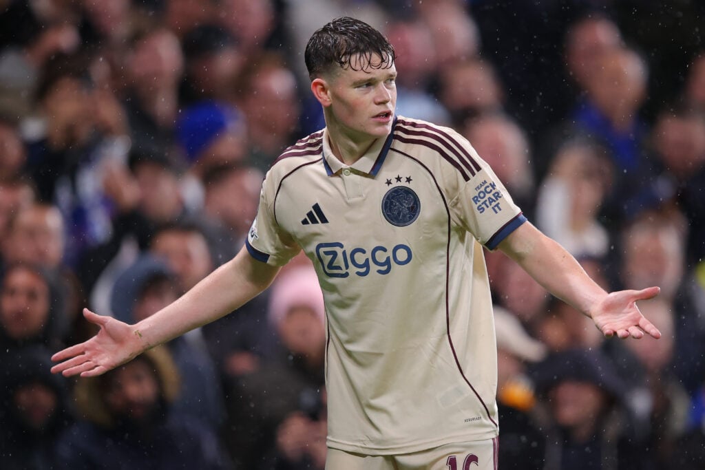 James McConnell pictured in action for Ajax during the UEFA Champions League match against Chelsea at Stamford Bridge.