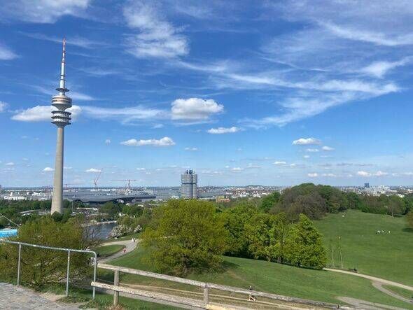 A view of Munich from the top of a hill