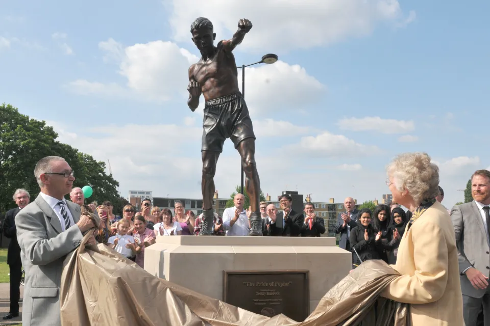 The statue was put up in Langdon Park to commemorate Baldock's career