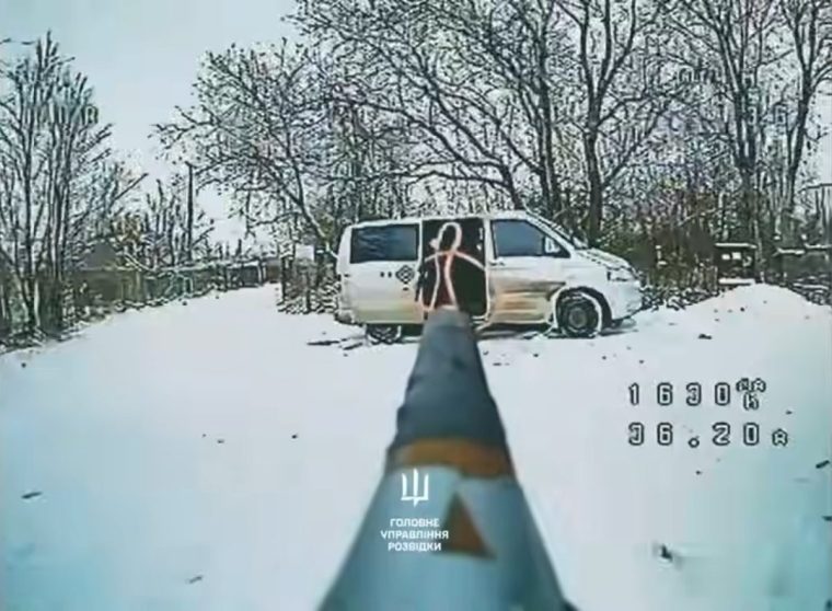 The Defence Intelligence of Ukraine carried out a complex, multi-stage special operation to save the life of Denis Kapustin, commander of the Russian Volunteer Corps (RDK), while simultaneously exposing an enemy intelligence network. To mislead russian operatives and ensure the safety of the target, Ukrainian intelligence officers staged an elaborate operation simulating Kapustin?s ?elimination.? As part of the ruse, two strike drones were used: one appeared to hit a vehicle carrying the commander, while the second filmed the aftermath ? a burning car meant to serve as ?proof? of the attack. Screen grab from https://gur.gov.ua/en/content/video-na-piv-miliona-detali-spetsoperatsii-hur-iz-zberezhennia-zhyttia-komandyra-rdk-denysa-kapustina.html