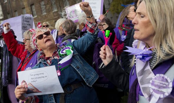 WASPI campaigners at a protest