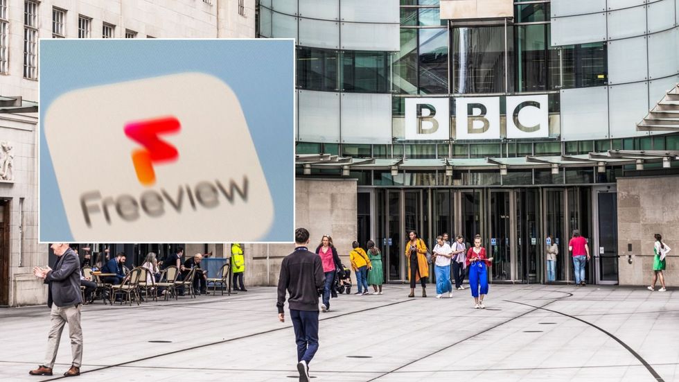 BBC building and Freeview sign