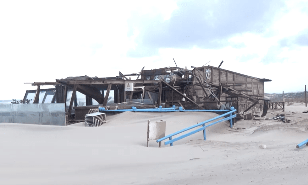 Beach bar destroyed