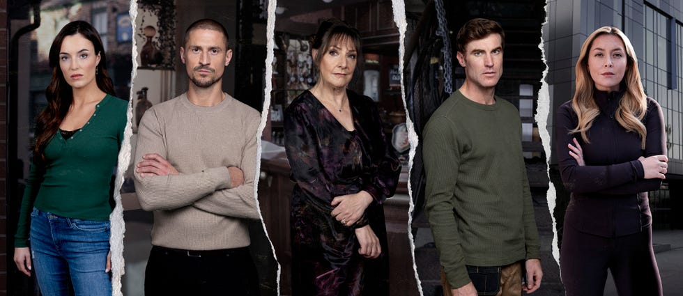 Coronation Street, Jodie, Carl, Maggie, Theo,Megan coronation street, jodie, carl, maggie, theo,megan