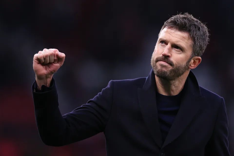 Michael Carrick gives a fist pump after Manchester United's win over Fulham