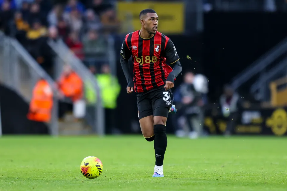 Rayan dribbles with the ball during Bournemouth's win over Wolves