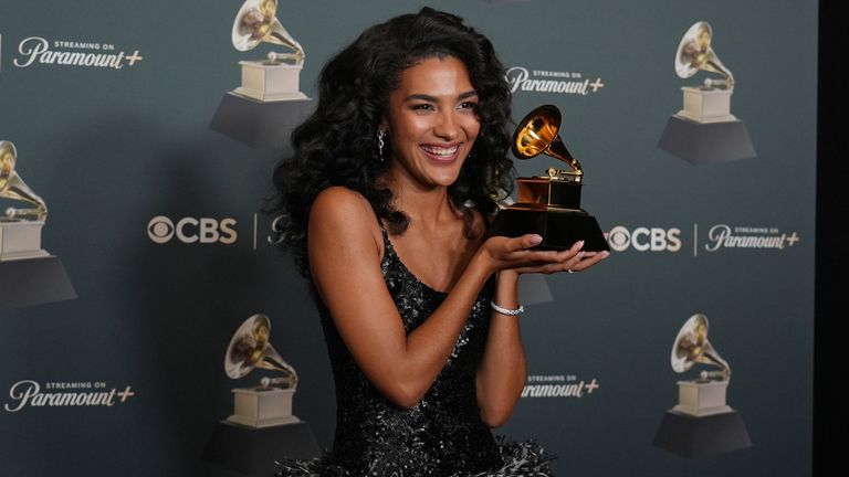 Olivia Dean was named best new artist at the Grammys. Pic: Richard Shotwell/Invision/AP