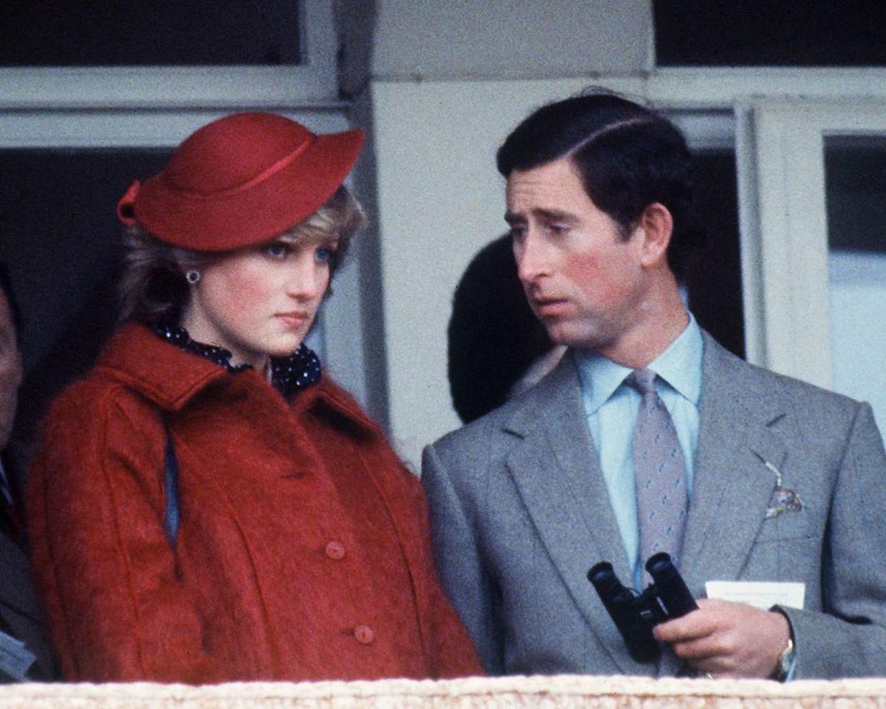 Princess Diana and then-Prince Charles at Cheltenham Racecourse in March 1982.Credit: Getty Images