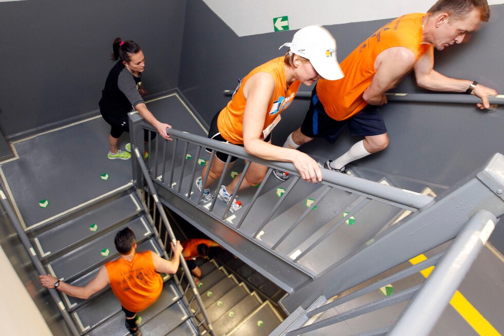 Climbing stairs for exercise has its upside and its challenges