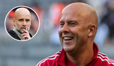 Liverpool manager Arne Slot and Manchester City boss Pep Guardiola