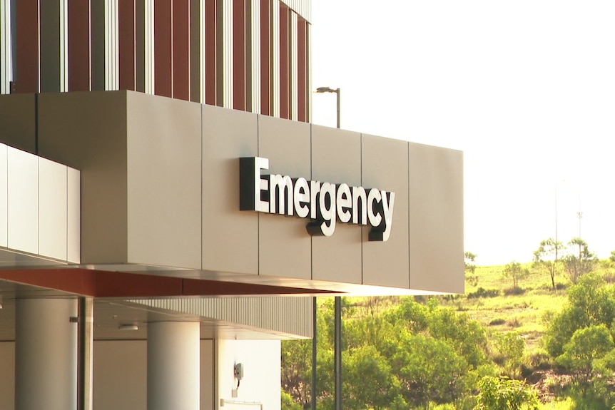 Emergency department exterior, with 'Emergency' sign