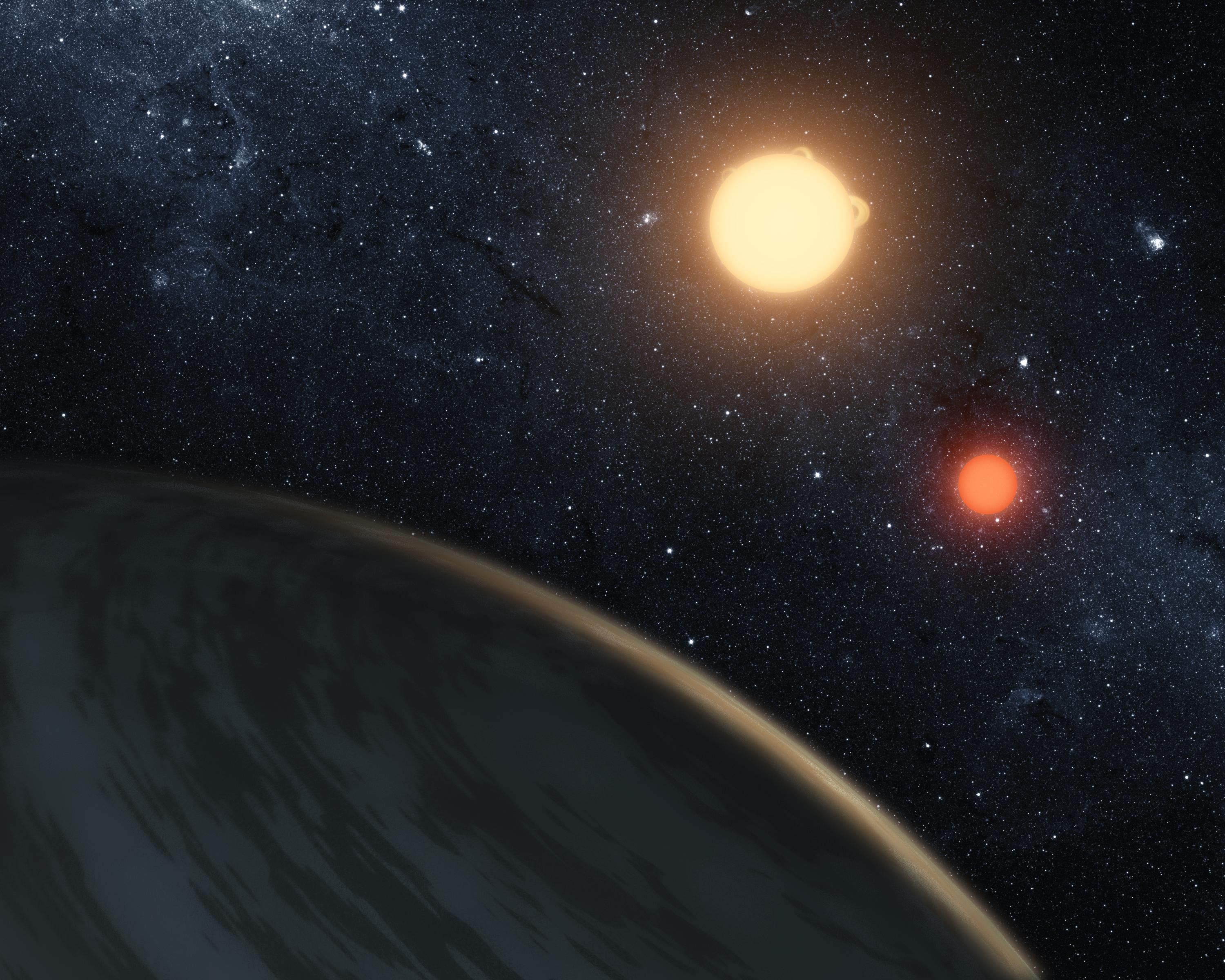 A circumbinary planet