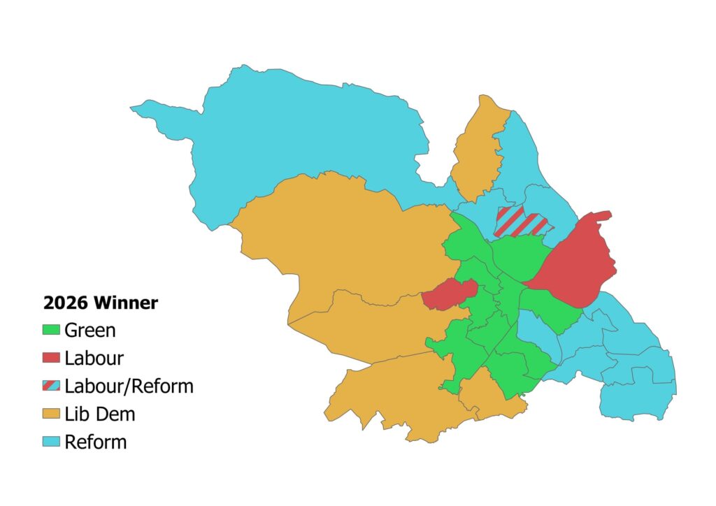 Local council election results map